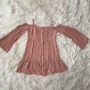 Off The Shoulder Long Sleeve Dress Shirt